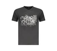 Cavalli Class Black Cotton Men T-Shirt - XXL