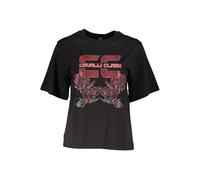 Cavalli Class Black Cotton Women T-Shirt - XS