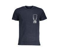 Cavalli Class Blu Cotton Men T-Shirt - L