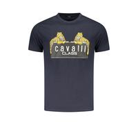 Cavalli Class Blu Cotton Men T-Shirt - XXL