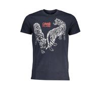 Cavalli Class Blu Cotton Mens T-Shirt - L