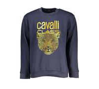 Cavalli Class Blue Cotton Men Sweater - L
