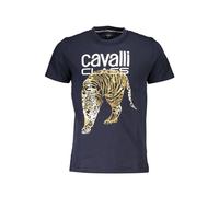 Cavalli Class Blue Cotton Men T-Shirt - XL