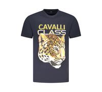 Cavalli Class Blue Cotton Men T-Shirt - XL