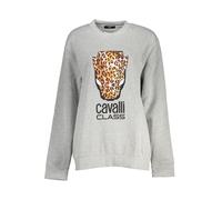 Cavalli Class Felpa Donna in pile grigia con girocollo L