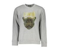 Cavalli Class Gray Cotton Men Sweater - S