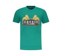 Cavalli Class Green Cotton Men T-Shirt - M