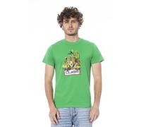 Cavalli Class Green Cotton Men T-Shirt - M