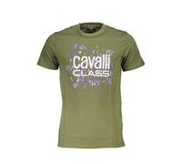 Cavalli Class Green Cotton Men T-Shirt - XL