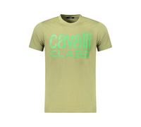 Cavalli Class Green Cotton Men T-Shirt - XXL