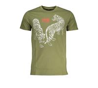 Cavalli Class Green Cotton T-Shirt - XXL