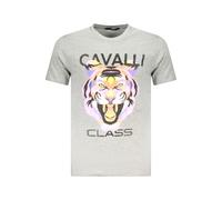 Cavalli Class Grigio Cotton Men T-Shirt - M
