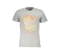 Cavalli Class Grigio Cotton Men T-Shirt - XL
