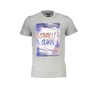 Cavalli Class Grigio Cotton Men T-Shirt - XXL