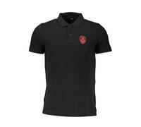 Cavalli Class Nero Cotton Men Polo - M