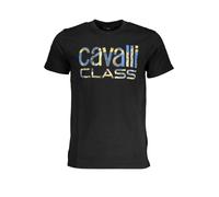 Cavalli Class Nero Cotton Men T-Shirt - XL