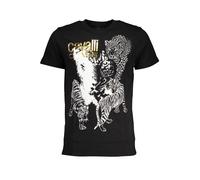 Cavalli Class Nero Cotton Men T-Shirt - XXL