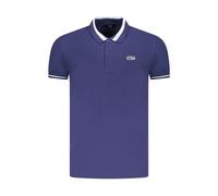 Cavalli Class - Polo in Cotone Blu con Colletto a Contrasto - -Tops -Uomo -Blu -L