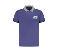 Cavalli Class - Polo in Cotone Blu con Colletto a Righe - -Tops -Uomo -Blu -M