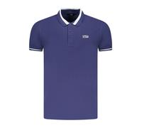 Cavalli Class - Polo in Cotone Blu con Colletto a Contrasto - -Tops -Uomo -Blu -M