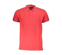 Cavalli Class Red Cotton Men Polo Shirt - L