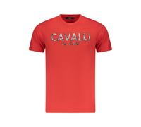 Cavalli Class Red Cotton Men T-Shirt - M