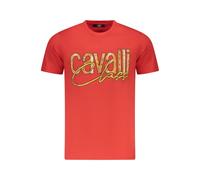 Cavalli Class Red Cotton Men T-Shirt - XXL