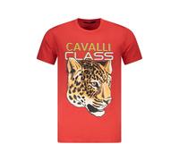 Cavalli Class Red Cotton Men T-Shirt - XXL