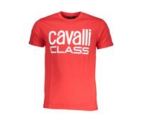 Cavalli Class Rosso Cotton Men T-Shirt - L