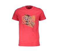 Cavalli Class Rosso Cotton Men T-Shirt - XL