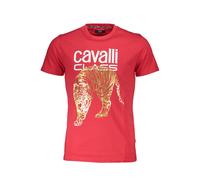 Cavalli Class Rosso Cotton Men T-Shirt - XL