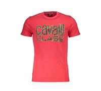 Cavalli Class Rosso Cotton Mens T-Shirt - XL