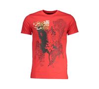 Cavalli Class - Stampa Logo T-Shirt Girocollo - - Tops - Uomo - Rosso - 2XL