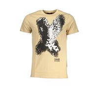 Cavalli Class - T-shirt Beige con Stampa e Logo - - Tops - Uomo - Beige - L