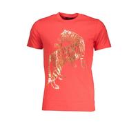 Cavalli Class - T-shirt con Stampa Tigre Collo Rotondo - - Tops - Uomo - Rosso - M