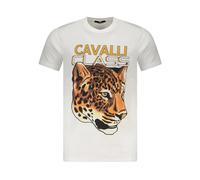 Cavalli Class - T-shirt in cotone elegante con logo iconico - -Tops -Uomo -Bianco -2XL