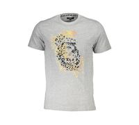 Cavalli Class - T-shirt in Cotone Grigio con Stampa Logo - - Tops - Uomo - Grigio - XL