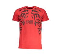 Cavalli Class - T-Shirt in Cotone Rosso con Stampa Logo - - Tops - Uomo - Rosso - L