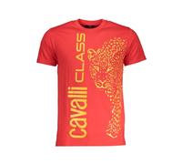Cavalli Class - T-Shirt in Cotone Rosso con Stampa Logo - - Tops - Uomo - Rosso - L