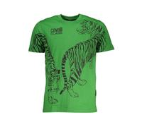 Cavalli Class - T-shirt in Cotone Verde con Stampa Logo - - Tops - Uomo - Verde - L