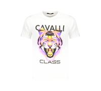 Cavalli Class - T-shirt con Stampa Tigre Audace a Manica Corta - -Tops -Uomo -Bianco -L