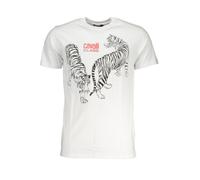 Cavalli Class, ,Tops ,Uomo ,Bianco ,L Magliette Bianca con Stampa Tigre Casual