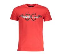 Cavalli Class - T-shirt rossa a maniche corte con stampa logo - -Tops -Uomo -Rosso -L