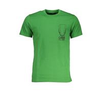 Cavalli Class - T-shirt verde con scollo a girocollo e logo - -Tops -Uomo -Verde -L