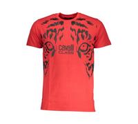 Cavalli Class, ,Tops ,Uomo ,Rosso ,L T-shirt Rossa con Tigre e Girocollo