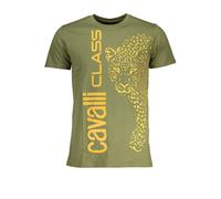 Cavalli Class Verde Cotton Men T-Shirt - L