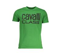 Cavalli Class Verde Cotton Men T-Shirt - XL