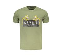 Cavalli Class Verde Cotton Men T-Shirt - XL