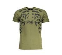 Cavalli Class Verde Cotton Men T-Shirt - XL
