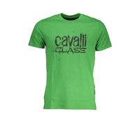 Cavalli Class Verde Cotton Men T-Shirt - XL